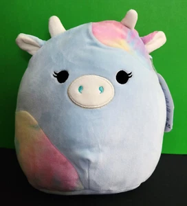 Squishmallows Caedia the Cow 8" Blue and Rainbow Plush New - Picture 1 of 4