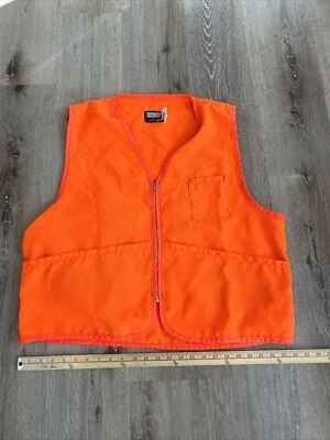 Vintage Blaze Orange Hunting Outdoor Vest Mens XL Saftbak Light Shooting USA! - Image 1 of 4