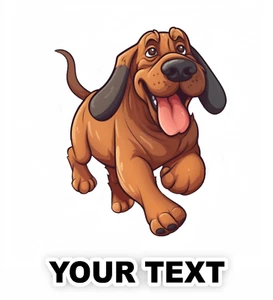 Set of 2 Bloodhound Dog Decal Stickers with Free Custom Text - Picture 1 of 5