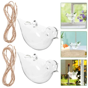 2pcs Outdoor Indoor Glass Hanging Planters Bird Shape Plant Holders Plant - Picture 1 of 12