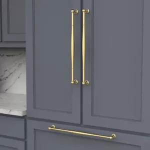 NEW Belwith Keeler Brushed Golden Brass Vintage Appliance Handle Pull - Picture 1 of 4