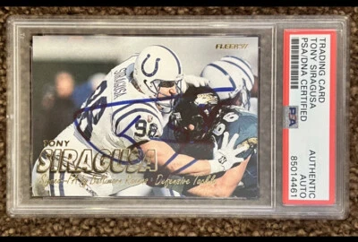 Tony Siragusa signed  1997 Fleer Baltimore Ravens Colts PSA COA PITT Deceased - Image 1 of 2