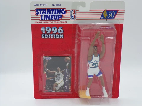 1996 NBA Kenner Starting Lineup Figure Karl Malone HOF Jazz Sealed Unopened Cover