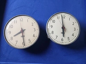 2 VNTG. IBM old school original/ industrial wall mount clock 13" made In USA - Picture 1 of 16
