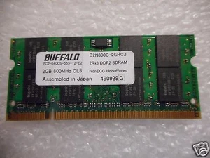 Buffalo 2GB 2RX8 PC2-6400S DDR2-SDRAM Laptop Memory - D2N800C-1GHCJ - Picture 1 of 2