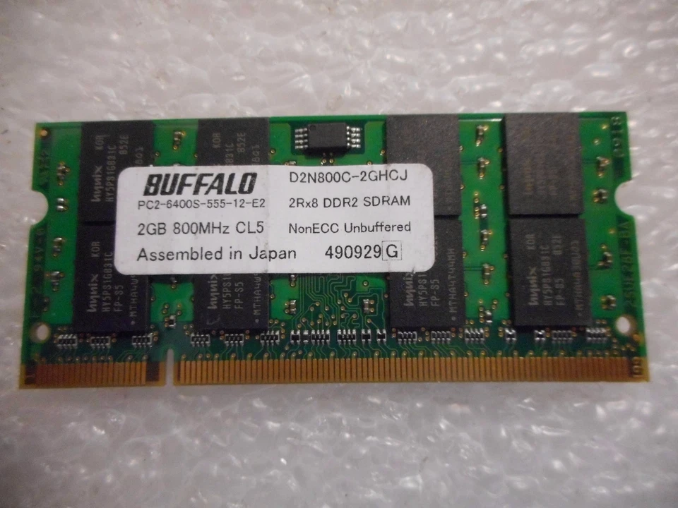 Buffalo 2GB 2RX8 PC2-6400S DDR2-SDRAM Laptop Memory - D2N800C-1GHCJ - Image 1 of 2