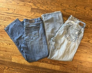 BKE Seth Jeans Men’s 38 Blue Straight Denim Buckle Wide Leg Y2K Style Lot Of 2 - Picture 1 of 12