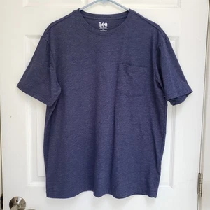 Lee blaues kurzärmliges T-Shirt aus Pima-Baumwollmischung mit Tasche Herren L - Bild 1 von 4