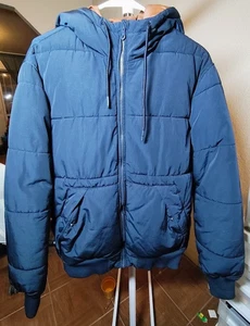 LOGG Small Puffer Jacket * Front Zip ** Blue ** Hooded ** H&M - Picture 1 of 3