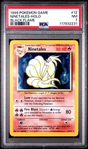 1999 Pokemon Base Set #12 Ninetales Black Flame Error Holo Rare PSA 7 WOTC - Picture 1 of 5