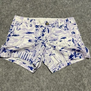 Pantalones Cortos Lilly Pulitzer Callahan Talla 6 Para Mujer Lila Verbena Púrpura Palma Vela - Imagen 1 de 6