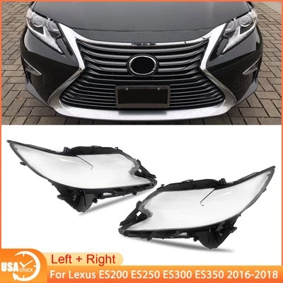 Pair Headlight Lens Headlamp Cover For 2016-2018 Lexus ES200 ES250 ES300 ES350 Foto 1 de 4