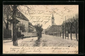 Ansichtskarte Wien-Mauer, Hauptstrasse mit Blick zur Kirche 1903 - Bild 1 von 2