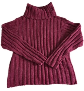 sundance Damen Strickpullover Seide weinrot Stretch Rollkragen Ls Gr. XL - Bild 1 von 3