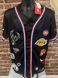 NWT NBA Ultra Game Team Logo Button Down Baseball Style Jersey Mens Medium - Picture 1 of 11
