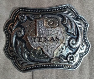 Texas Belt Buckle Lone Star State metal Nice silver gold - Picture 1 of 8