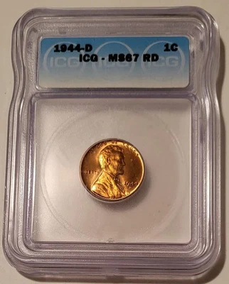 1944 D Lincoln Wheat Cent MS67 RED ICG - Image 1 of 4