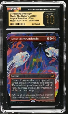 DEVASTATING ONSLAUGHT Edge of Eternities Borderless Foil CGC Pristine 10 MTG - Image 1 of 2