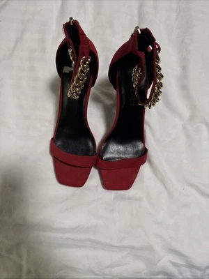 Tacones altos Nine West rojo charol punta abierta talla 6,5 M Foto 1 de 4