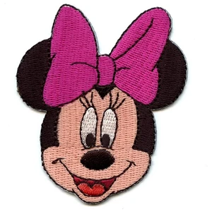 Disney Minnie Mouse rosa Schleife Bügelbild bestickt Patch - Bild 1 von 2