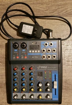Pyle PMXU43BT Audio Mixer Console 4 Channel Digital 48V  - Image 1 of 4