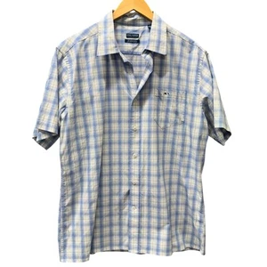 Fisch Hippie Hemd Herren XL blau kariert Flatwater Collection Kurzarm Coastal - Bild 1 von 9