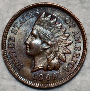 Uncirculated 1909 Indian Head Cent, Attractively Toned & Highly Lustrous. - Picture 1 of 2