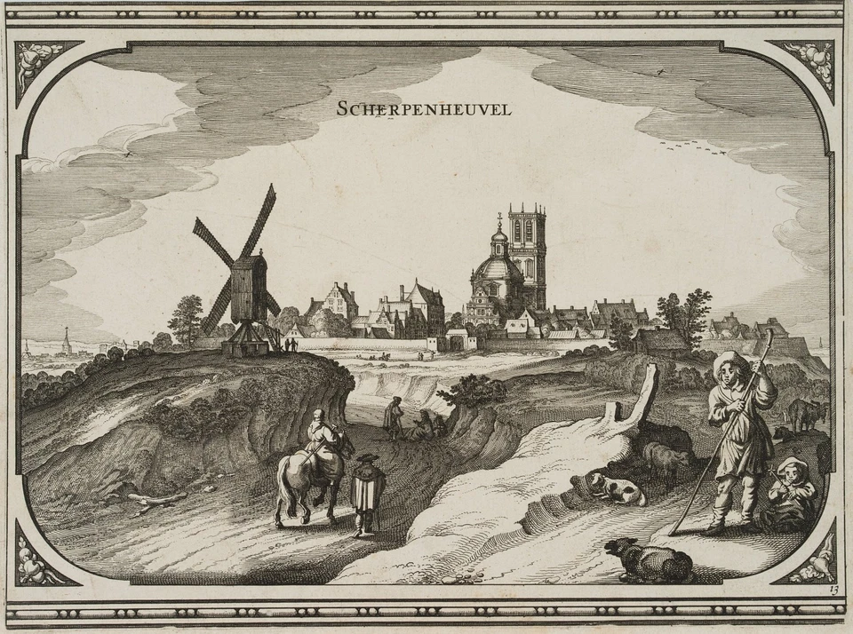Z. ROMAN (17.Jhd), Alte Ansicht von Scherpenheuvel, um 1660, Rad. Barock - Bild 1 von 4