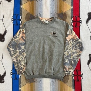 Vintage 90s Deer Hunting Camo Camouflage Crewneck Sweatshirt Size XL Outdoor - Picture 1 of 9