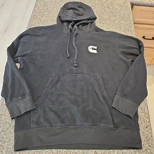 Cummins Diesel Pullover Hoodie Mens L Black Drawstring Pockets Logo EUC - Picture 1 of 15