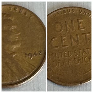 Rare 1942 Lincoln Wheat Penny No Mint Mark - Picture 1 of 3