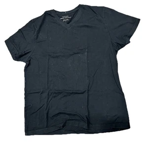 Banana Republic Camiseta Para Hombre Grande Negra Premium Algodón Pima Camiseta Cuello en V - Imagen 1 de 9