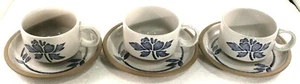 Midwinter Stonehenge BLUE PRINT * Set of 3 * Cups & Saucers EXCELLENT CONDITION - Picture 1 of 2