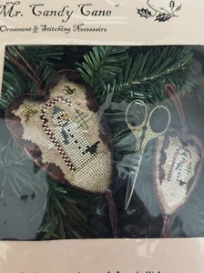 Mr. Candy Cane - Cross Stitch Chart with embellishment - by Homespun Elegance - Picture 1 of 1