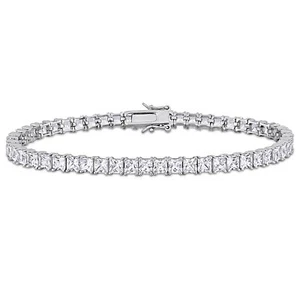 Amour Silver Men's 19 CT TGW Created White Sapphire Tennis Bracelet - 8.75 in. - Picture 1 of 5