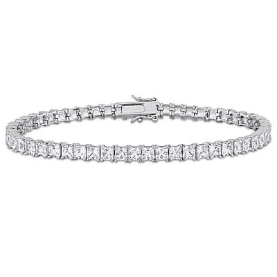 Amour Silver Men's 19 CT TGW Created White Sapphire Tennis Bracelet - 8.75 in. - Image 1 of 4