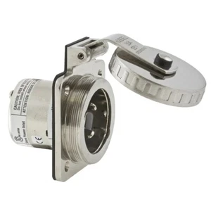 Hubbell HBL503SS 50A 125V 3-Wire Locking Stainless Steel Shore Power Inlet - Picture 1 of 1