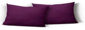 2er Set Kissenbezug Kissenhülle Kopfkissen 40x80cm aubergine lila Uni Microfaser - Bild 1 von 4