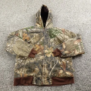 Kings Camo Jacket Boys XL Brown Green Realtree Edge Outdoor Hunting Bomber Coat - Picture 1 of 13