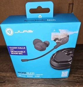 JLab Work Buds True Wireless Earbud Detachable Noise Canceling Boom Mic NIB - Picture 1 of 4