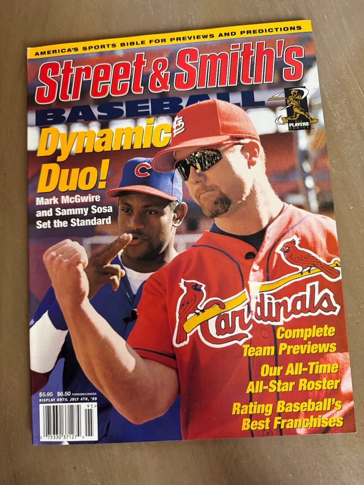 Mark McGwire & Sammy Sosa Street & Smith's Baseball 1999 Yearbook Cubs Cardinals - Image 1 of 1