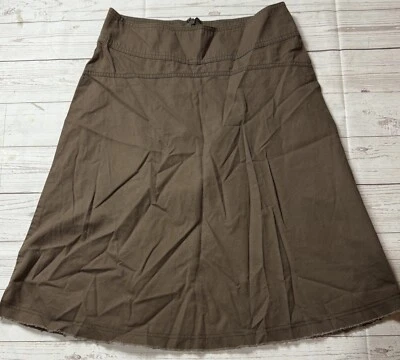 GEOFFREY BEENE SPORT Brown A-line knee length Zip Up cotton skirt Women’s Size 4 - Image 1 of 4