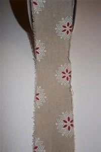 May Arts Vintage Style Snowflake Linen Trim-1 Metre - Picture 1 of 1