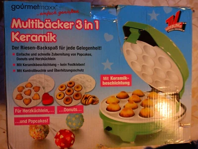         Multibäcker  für Donuts, Popcakes, Herzküchlein, 3 in 1-Cake-Pop-Maker - Bild 1 von 4