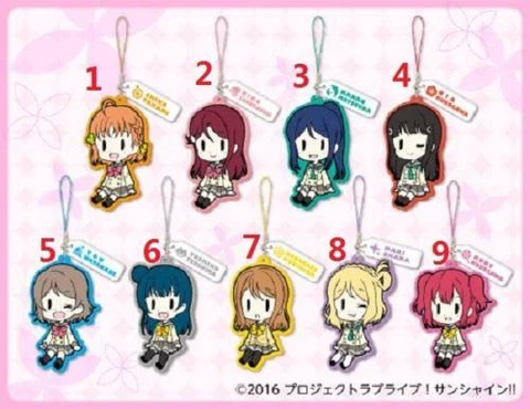Love Live! Lovelive! Sunshine!! Aqours Keychain Anime Rubber Strap Charm Keyring Cover
