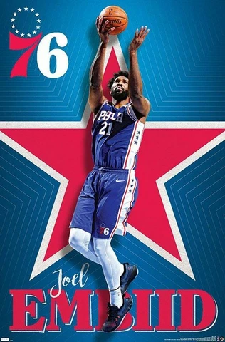 JOEL EMBIID Philadelphia 76ers Sixers Official NBA Action 22x34 Wall POSTER Cover