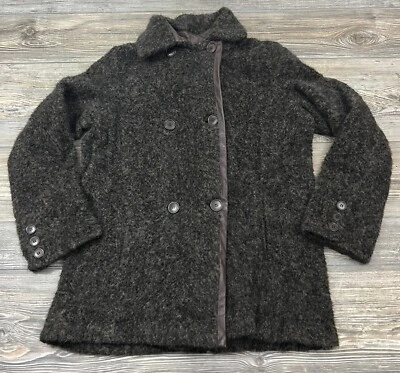 Abrigo LUCIANO BARBERA Chaquetón Talla 46 (Grande EE. UU.) Marrón Mármol 95% Alpaca ~ Italia Foto 1 de 4