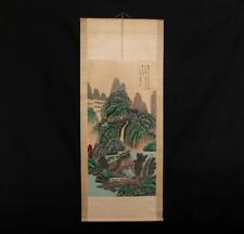 Feng Chaoran Signed Old Chinese Hand Painted Calligraphy Scroll w/landscape