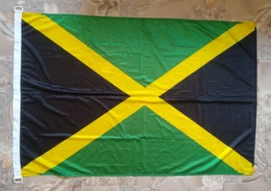 Vintage Jamaika Flagge Jamaika Kreuz schwarz grün und gold Polyester - Bild 1 von 4