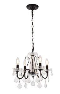 Chandelier Pendant 4 Light Fixture Dark Bronze Shabby and Chic Bedroom Bathroom - Picture 1 of 8